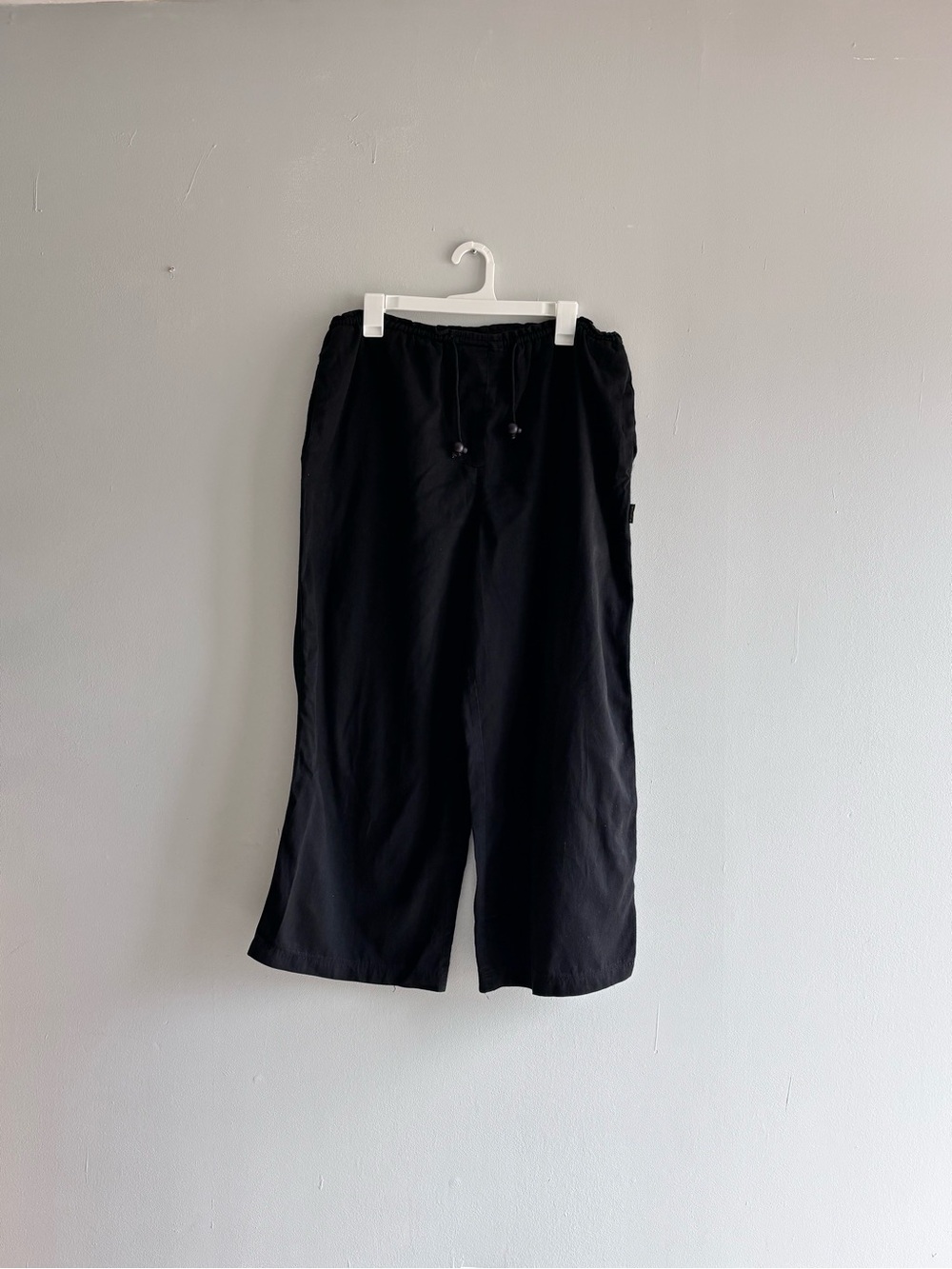 VTG Gene Ewings BIS BIS  black Pants Sz L drawstring elastic waist boho 70s rare